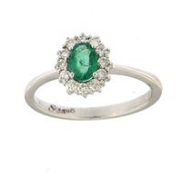 Anello Soranzo Gioielli Donna Pietre Preziose in Oro bianco Smeraldo 0.43 Ct GI10354414 - GI10354414